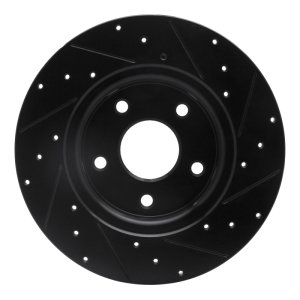 Chrysler Town & Country Brake Rotor (1) - Rear Left - R1 Concepts - Drilled & Slotted - Black - `12-`20